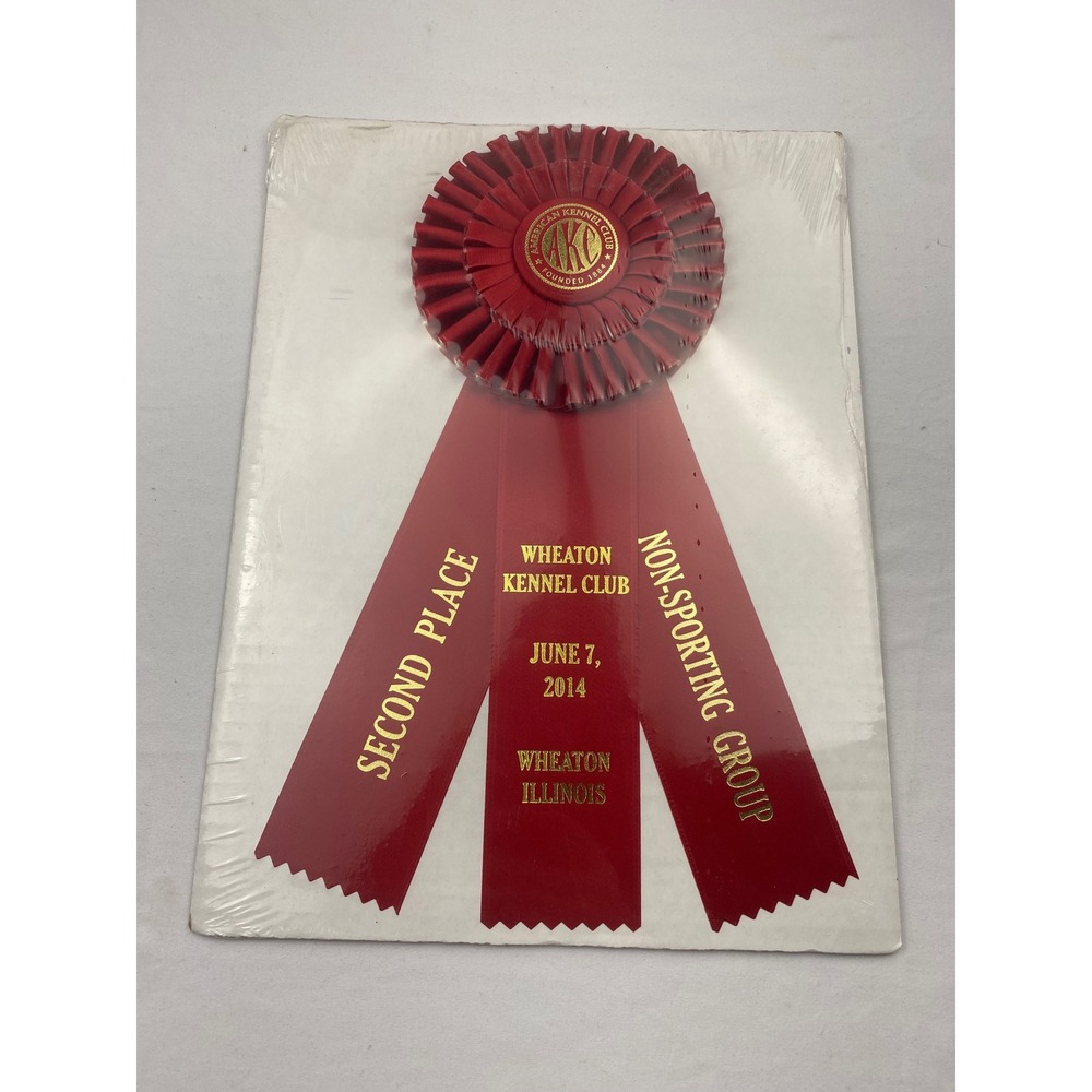 AKC Wheaton Kennel Club 2014 Second Place Ribbon Non-Sporting Group Red Rosette